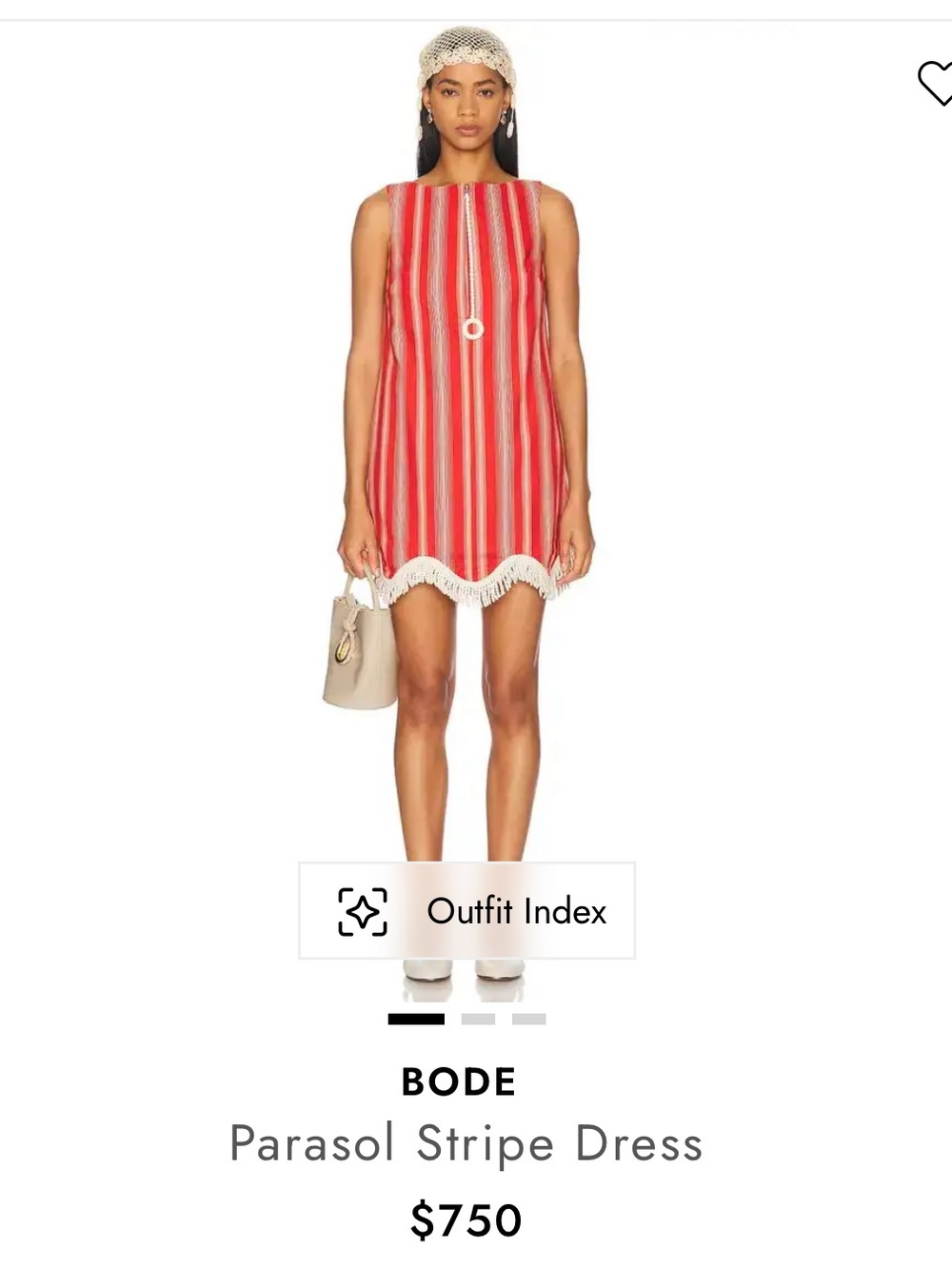 Red Striped Fringe Hem Shift Dress - Picture 7 of 16